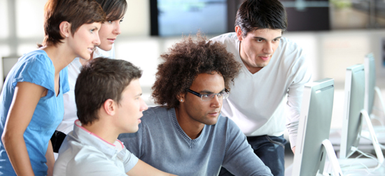Group of young people in training course
